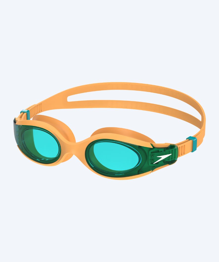 Speedo swimming goggles for kids (6-14) - Hydrosity 2.0 - Orange/Dark green (Blue lens)