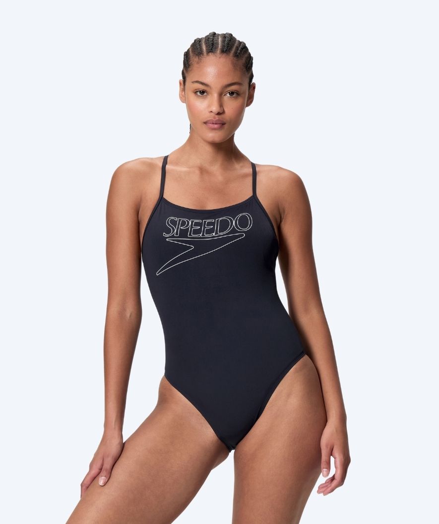 Speedo swimsuit for women - Endurance Logo Thin Strap - Black