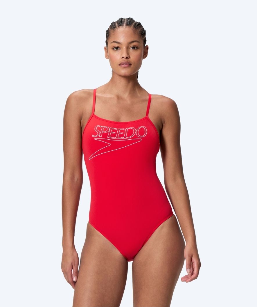 Speedo swimsuit for women - Endurance Logo Thin Strap - Red