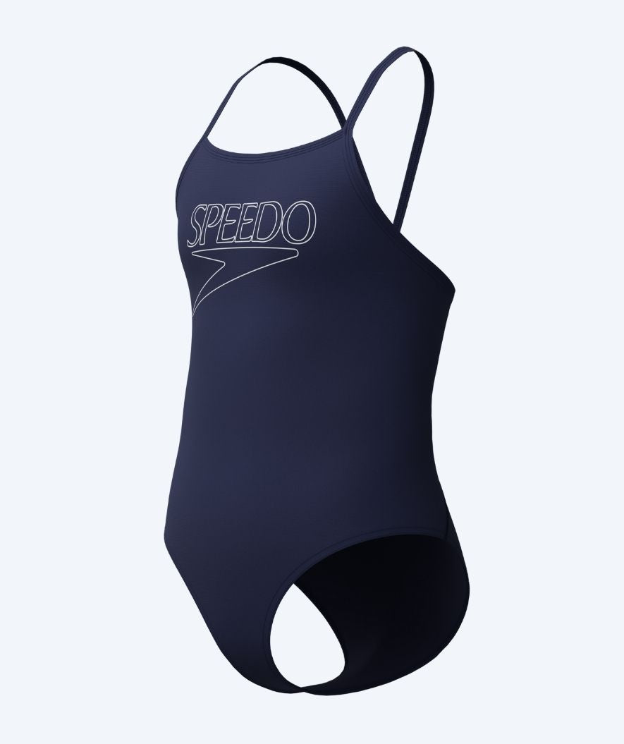 Speedo swimsuit for girls - Endurance Logo Thinstrap - Dark blue