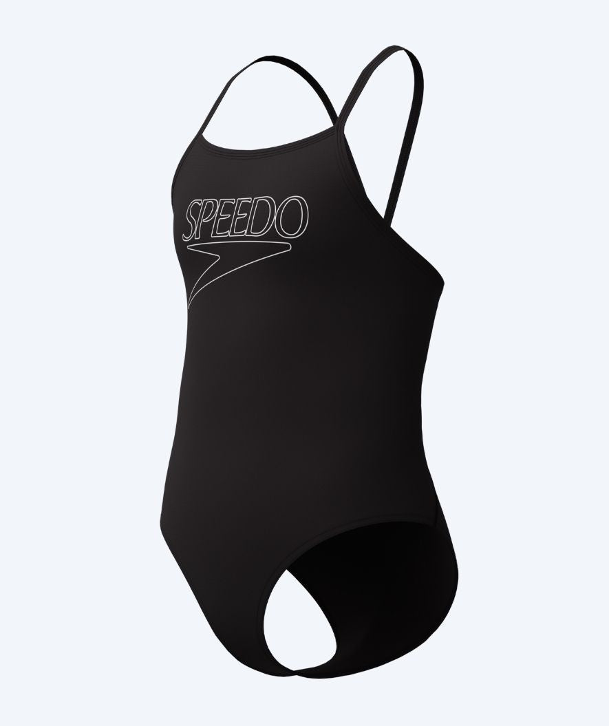 Speedo swimsuit for girls - Endurance Logo Thinstrap - Black