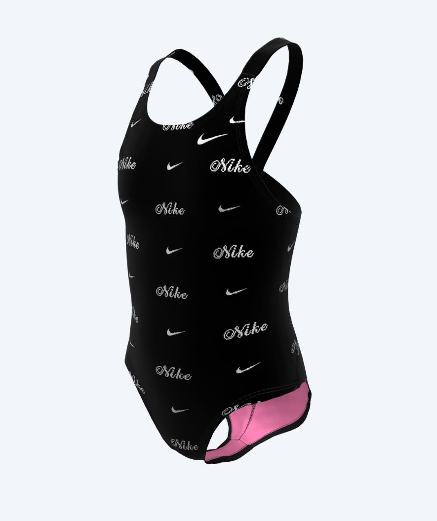 Nike swimsuit for girls - Hydrastrong Print Fastback - Black/White