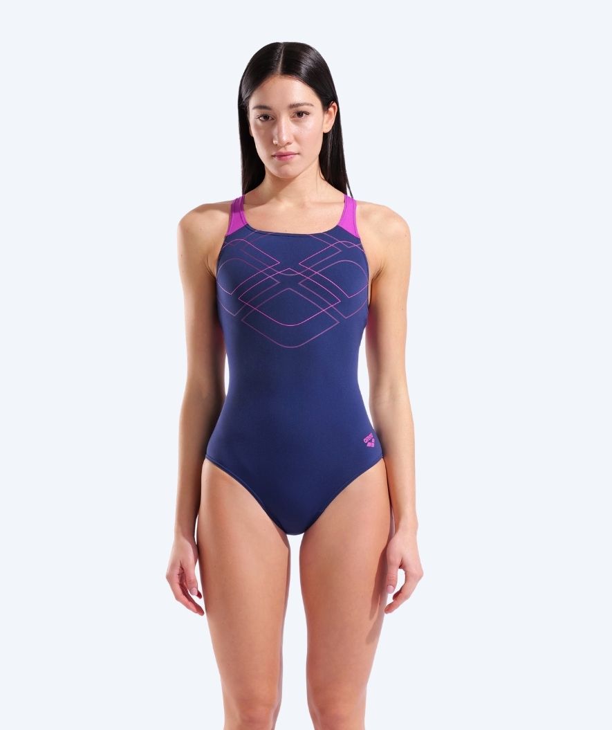 Arena swimsuit for women - Graphic - Dark blue/Pink