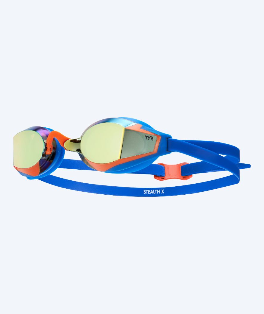 TYR swimming goggles - Stealth X Mirrored - Dark blue/Gold