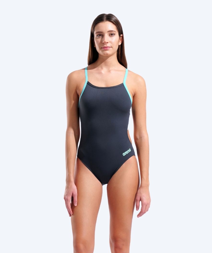 Arena swimsuit for women - Team Challenge Solid - Dark gray/Turquoise
