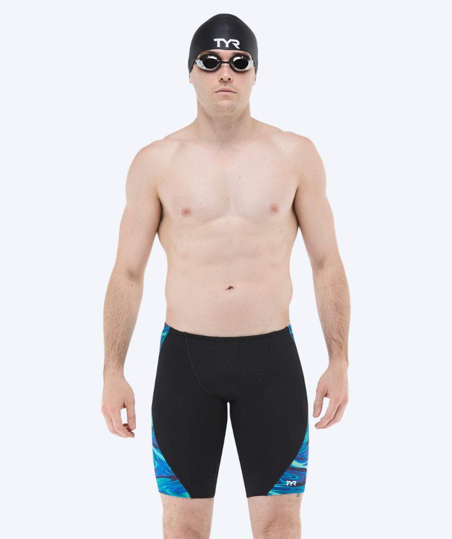 TYR jammer for men - Blade Splice Olea - Black/Light blue