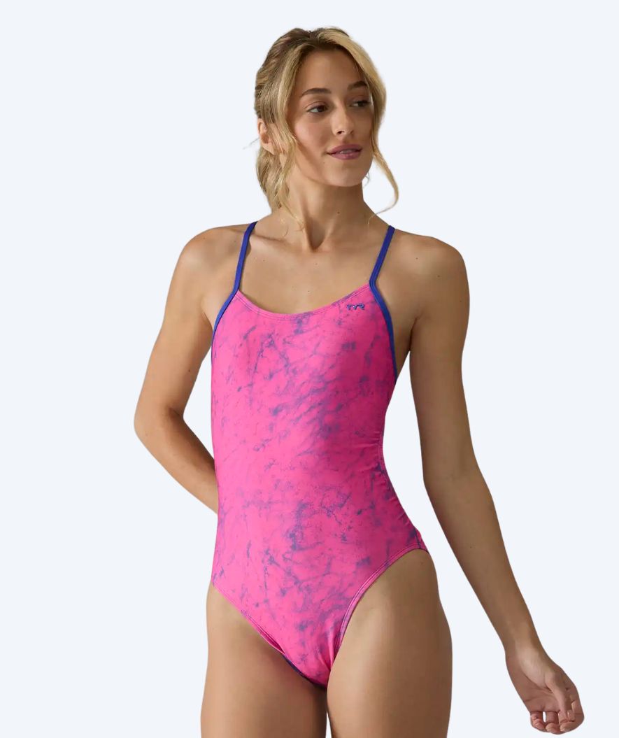 TYR swimsuit for women - Durafast Elite Cutoutfit Zephyr - Pink/Dark blue