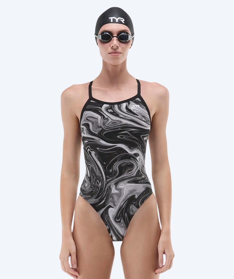 TYR swimsuit for women - Durafast Elite Diamondfit Olea - Grey/Black