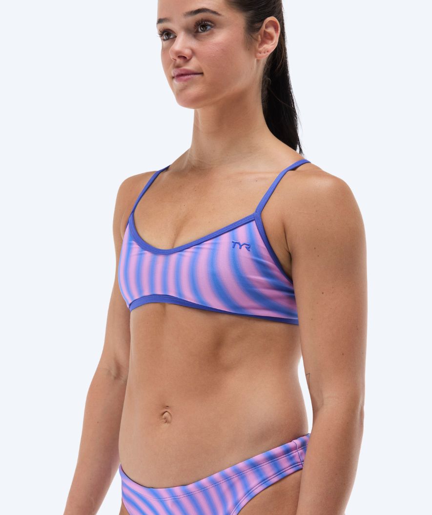TYR bikini top for women - Durafast Elite Trinity Bezold - Light Pink/Blue