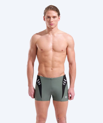 Arena aquashorts for men - Step Logo - Green/Black