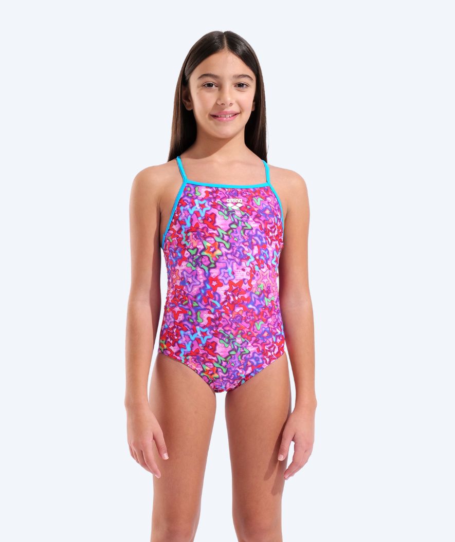 Arena swimsuit for girls - Stars Light Drop Back - Light Pink/Multi