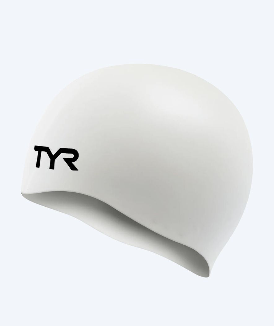 TYR swimming cap for junior (8-16) - Silicone - White