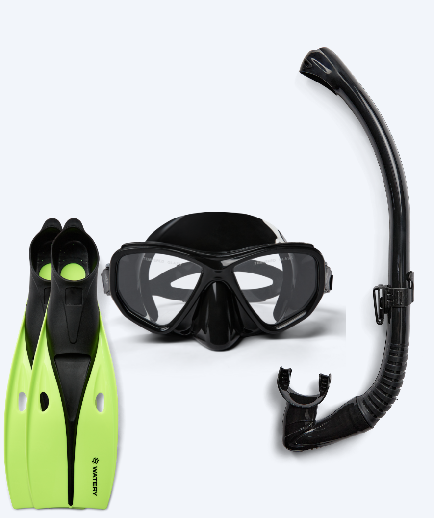 Watery snorkel set for adults (+15) - Fenton/Breeve - Black