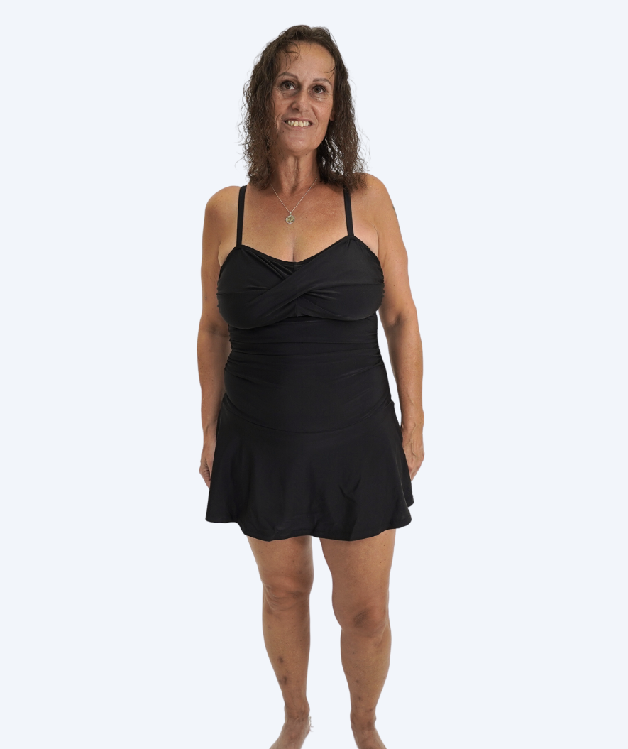 Watery skirted swimsuit for women - Lana - Black