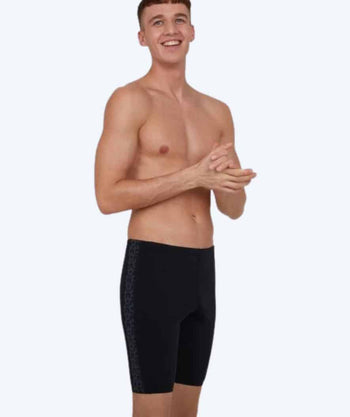 Speedo long swim trunks for men - Boomstar Splice - Black/grey