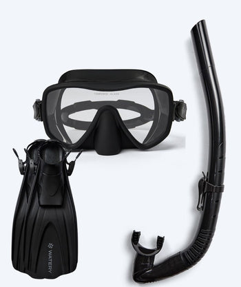 Watery snorkel set for adults (from 15 years) - Coast/Itzel/Skipper - Black