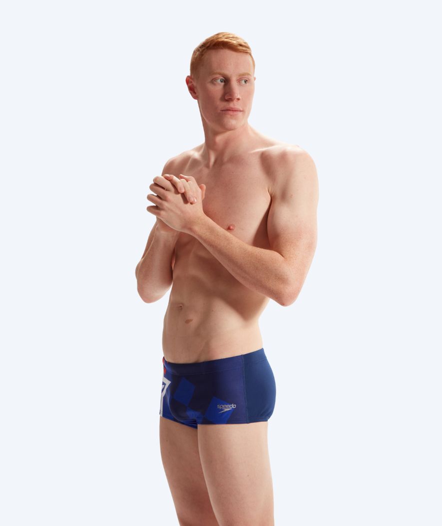 Speedo trunks for men Placement Digital Blue red