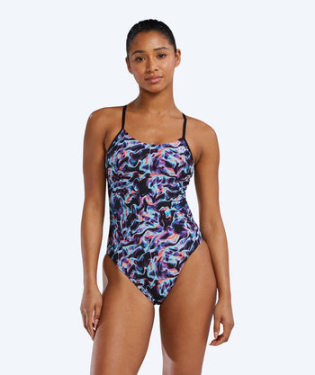 TYR swimsuit for women - Durafast Energia Cutoutfit - Blue/orange