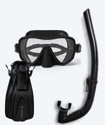 Watery snorkel set for adults (+15) - Coast/Itzel/Skipper - Black