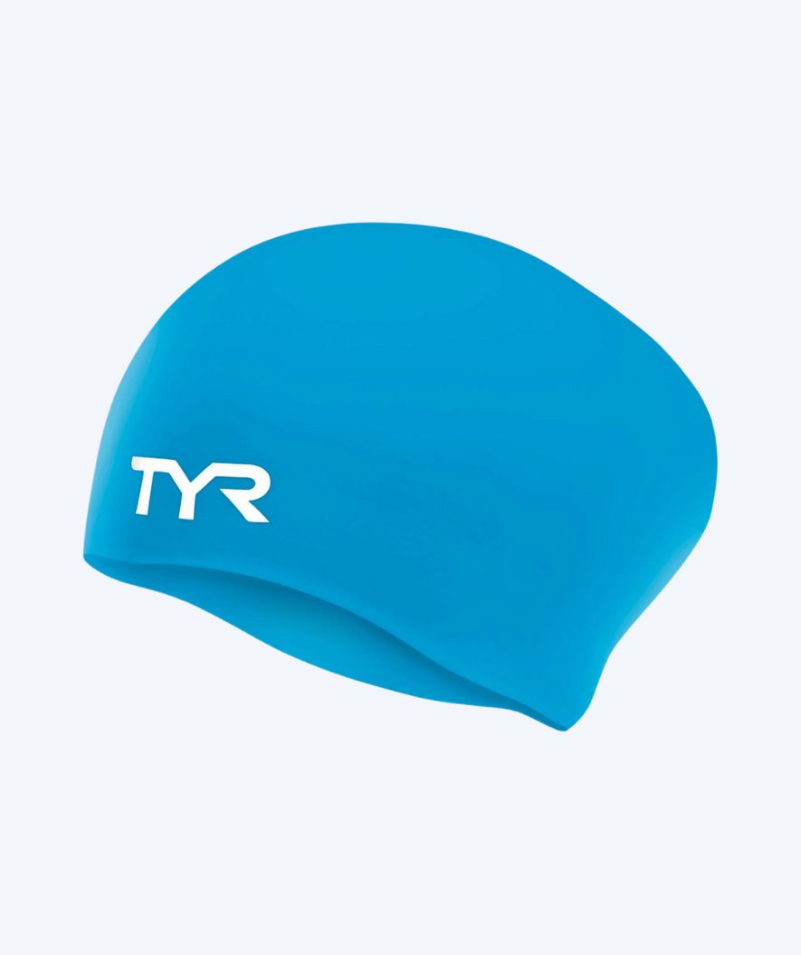 TYR swim cap for long hair - Silicone - Blue