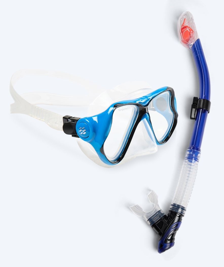 Watery Combo snorkel set for adults - Hudson Full-dry - Blue