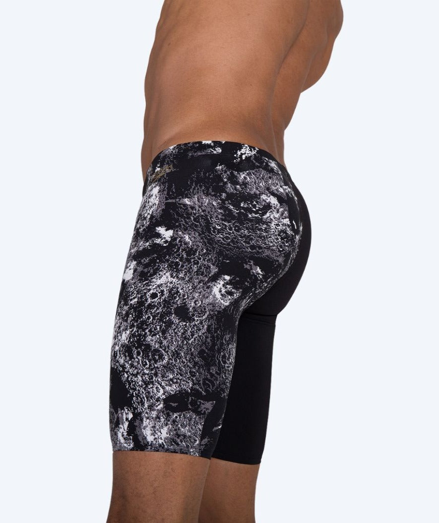 Speedo long swim trunks for men - Allover Digital V - Black/white