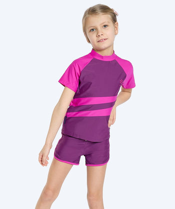 Watery UV swim shorts for kids - Manami - Purple