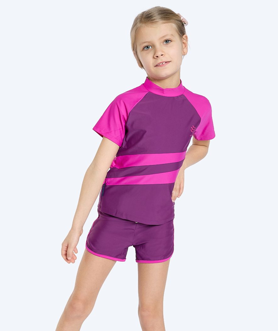 Watery UV swim shorts for kids - Manami - Purple