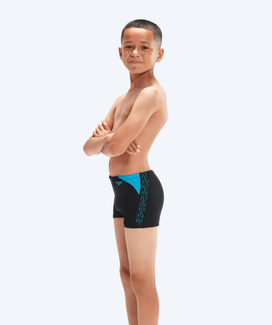 Speedo trunks for boys - Hyperboom Splice - Black/blue
