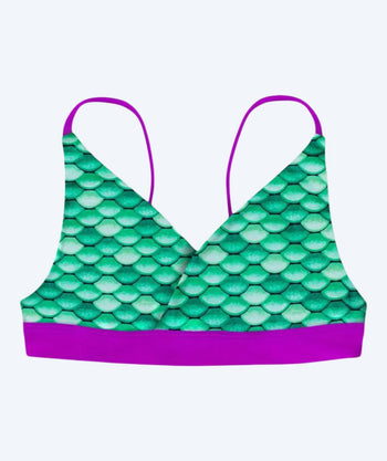 Fin Fun mermaid bikini top for girls - Celtic Green
