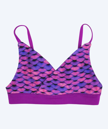 Fin Fun Mermaid bikini top for girls without frills - Asian Magenta (Purple)