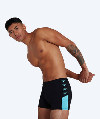 Speedo aquashorts for men - Boom Logo Splice - Black/blue