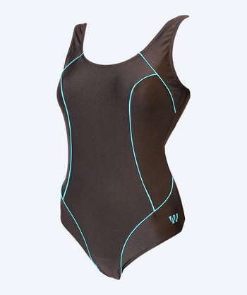 Mirou swimsuit in big sizes for women - Classic 241s - Black/lightblue