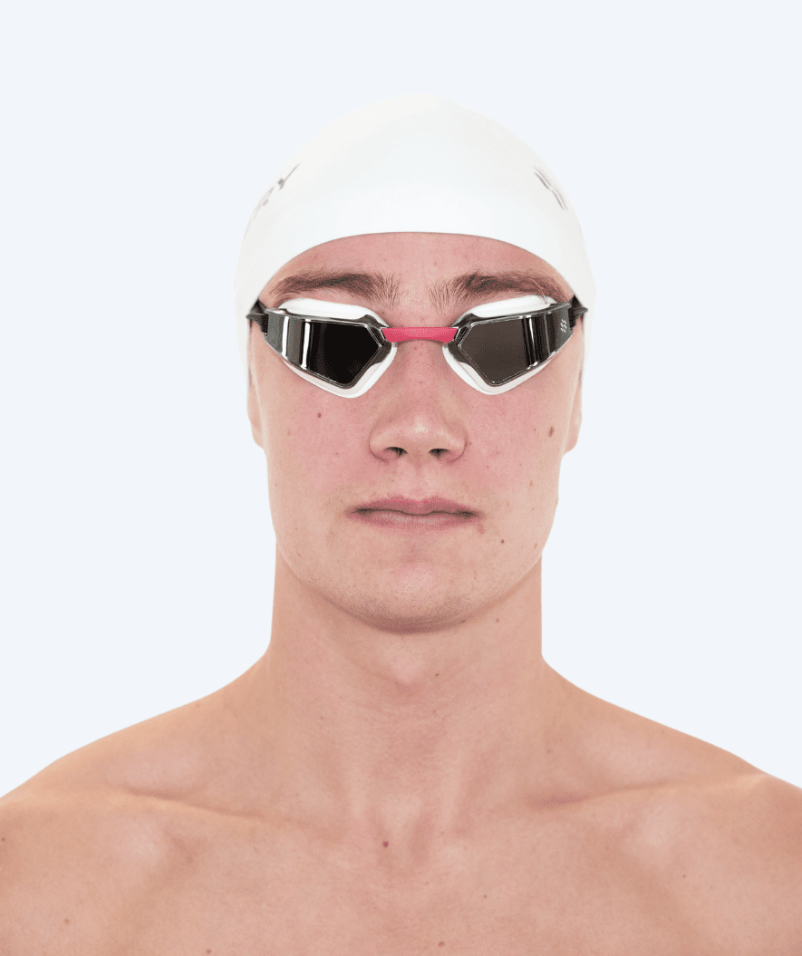 Watery competition swim goggles - Brooks Mirror - White/silver