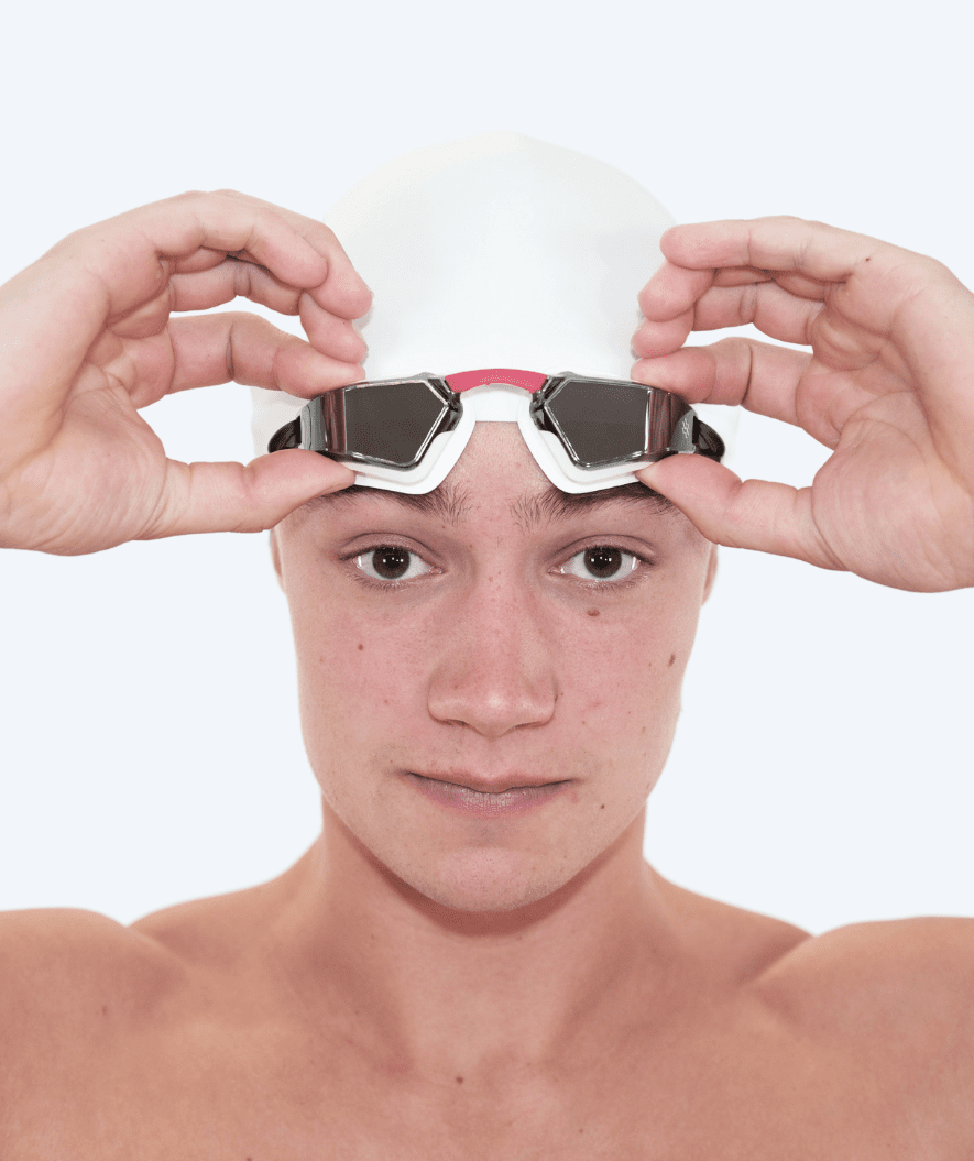 Watery competition swim goggles - Brooks Mirror - White/silver