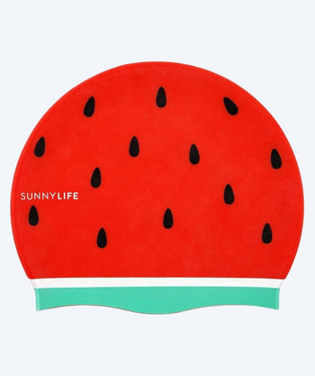 Sunnylife swim cap for kids - Watermelon - Red/green