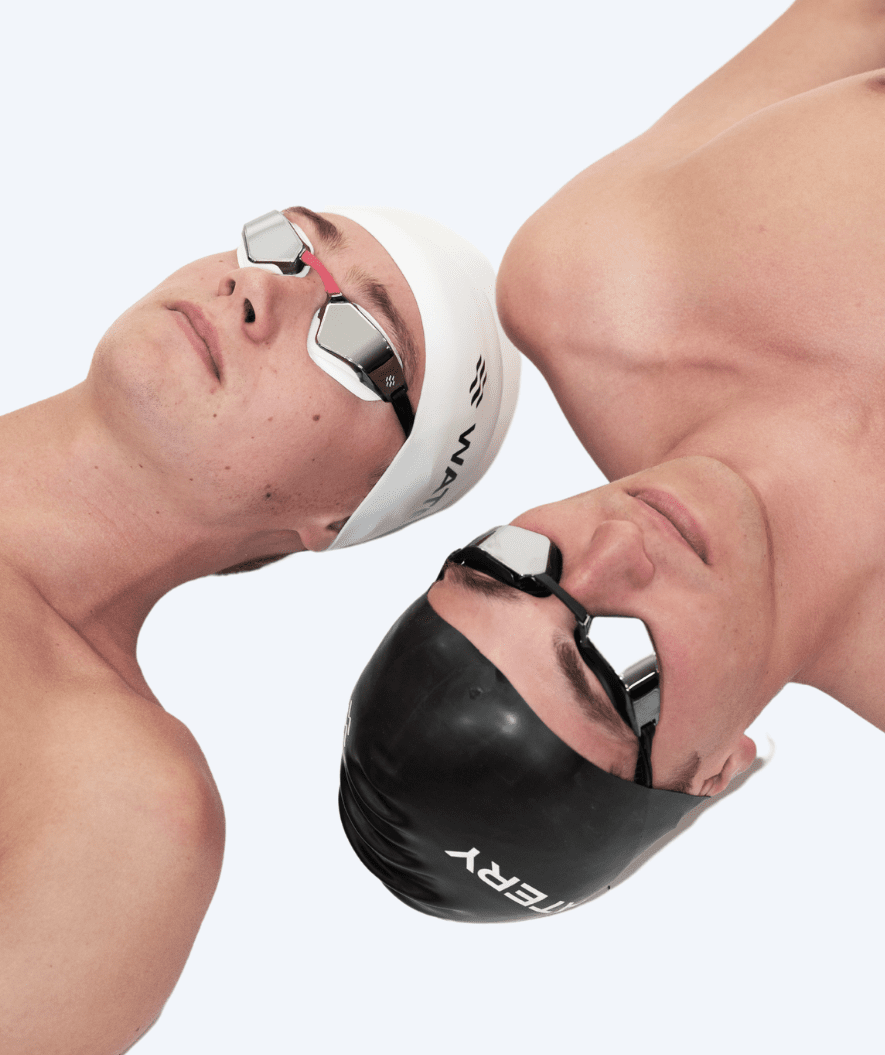Watery competition swim goggles - Brooks Mirror - White/silver