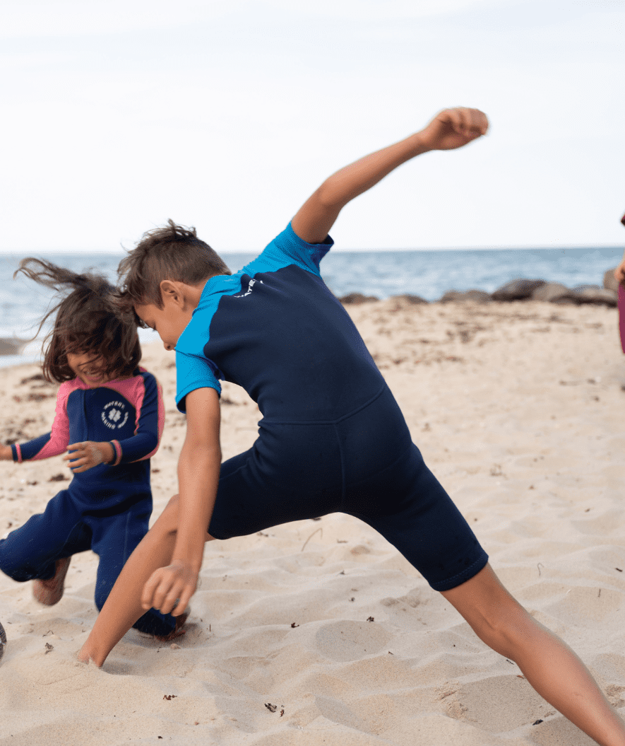 Watery UV wetsuit for kids - Calypso Shorty - Dark Blue