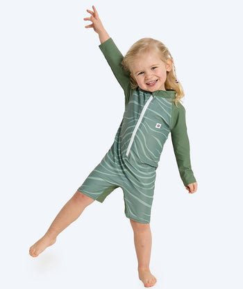Watery UV-suit for kids - Fjord Long Sleeve Rashguard - Green