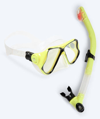 Watery Combo snorkel set for adults - Hudson Full-dry - Yellow