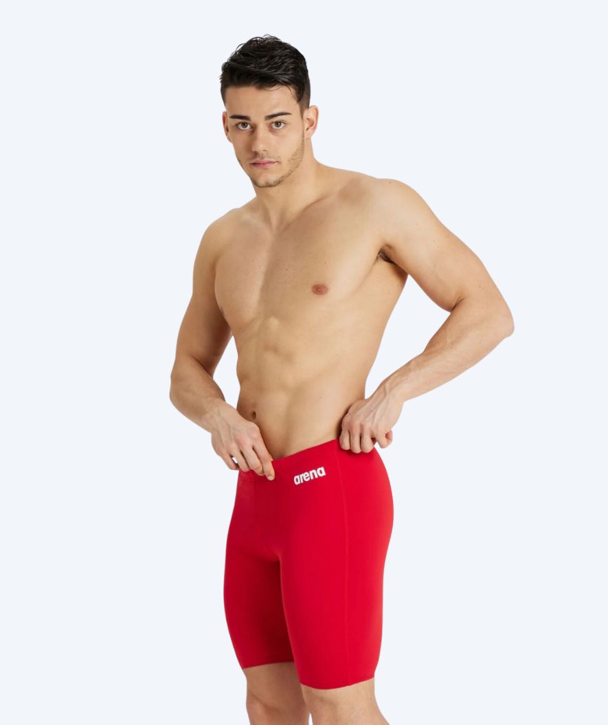 Arena long swim trunks for men - Team Swim Solid - Red