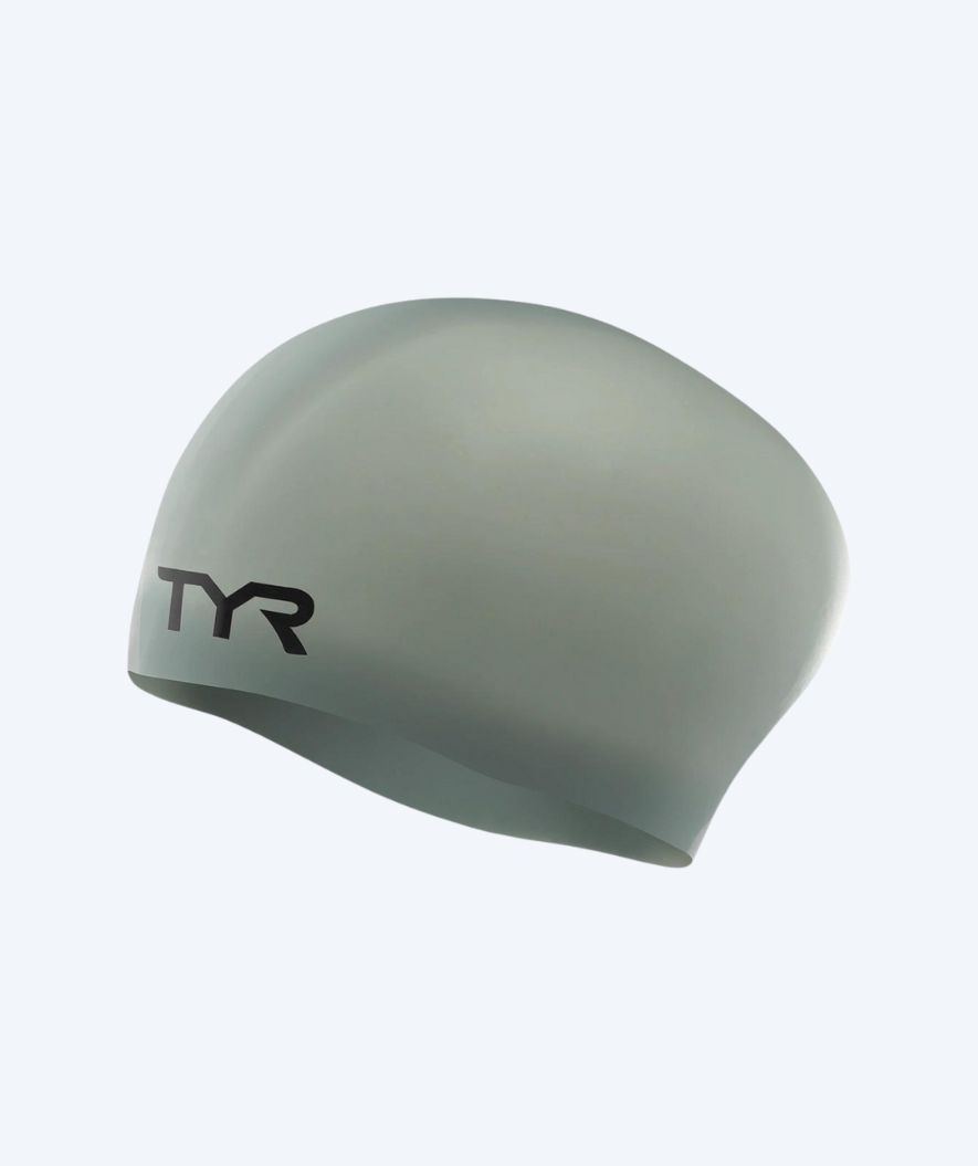 TYR swimming cap for long hair - Silicone - Grey