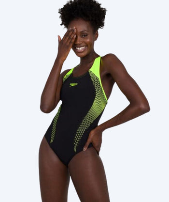 Speedo swimsuit for women - Placement Laneback - Black/yellow