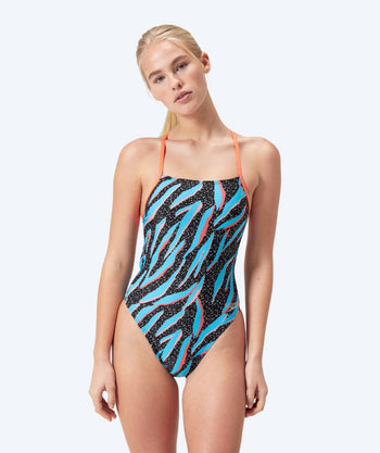 Speedo swimsuit for women - Allover Digital Lattice Tie Back - Black/blue