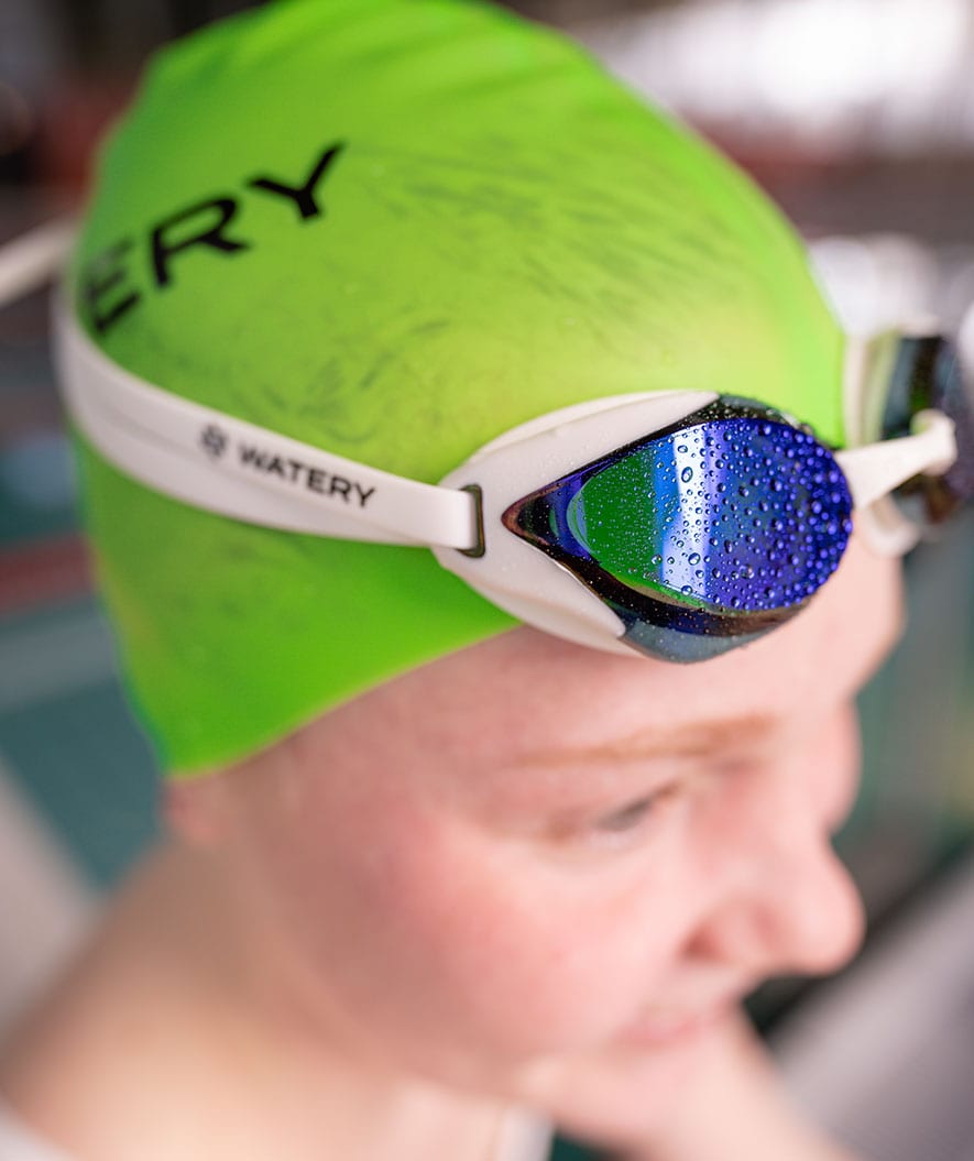 Watery Elite swimming goggles - Poseidon Ultra Mirror - Black/silver