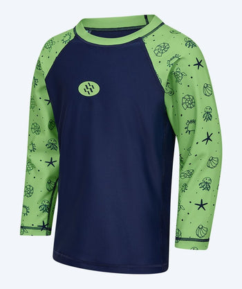 Watery UV shirt for kids - Brandman Long Sleeved Rashguard - Green/blue