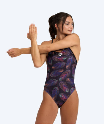 Arena swimsuit for women - Falling Leaves - Black/multi