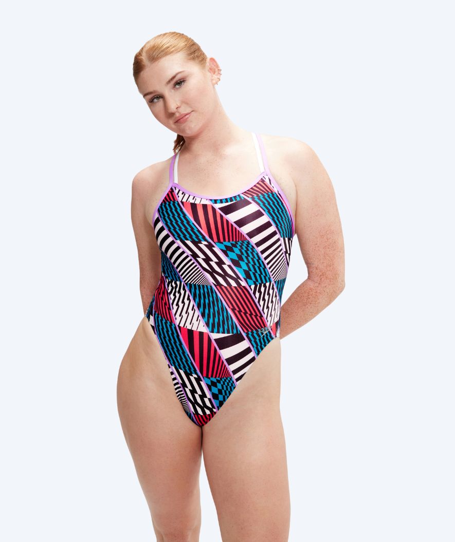 Speedo swimsuit for women - Allover Digital Starback - Red/Blue