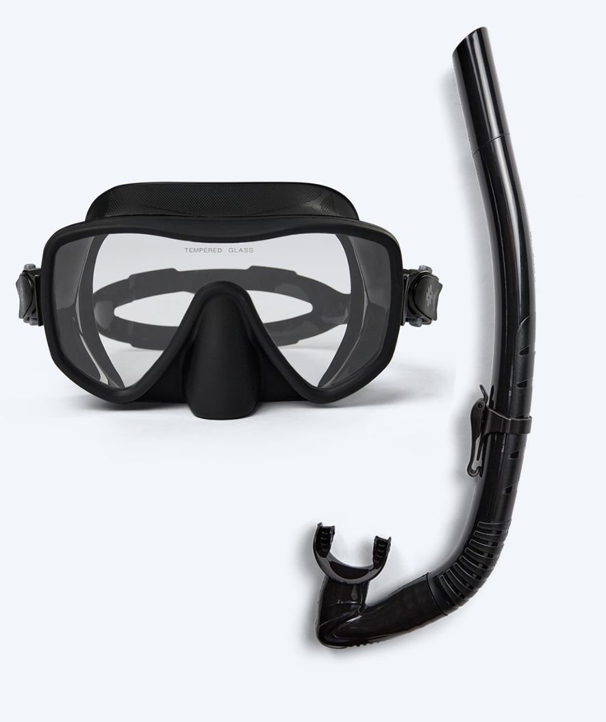 Watery Combo snorkel set for adults (+15) - Coast/Itzel - Black