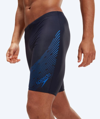 Speedo long swim trunks for men - Medley Logo - Darkblue/blue